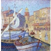 CANU Yvonne Le port de St Tropez animé Huile sur toile signée contresignée et titrée Certificat 27 CANU Yvonne Le port de St Tropez animé Huile sur toile signée contresignée et titrée Certificat 27