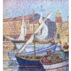 CANU Yvonne Le port de St Tropez animé Huile sur toile signée contresignée et titrée Certificat 18 CANU Yvonne Le port de St Tropez animé Huile sur toile signée contresignée et titrée Certificat 18