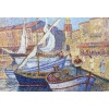 CANU Yvonne Le port de St Tropez animé Huile sur toile signée contresignée et titrée Certificat 21 CANU Yvonne Le port de St Tropez animé Huile sur toile signée contresignée et titrée Certificat 21