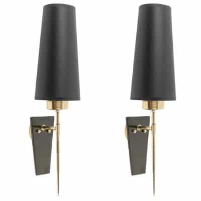 1960 Paire d’appliques Maison Arlus