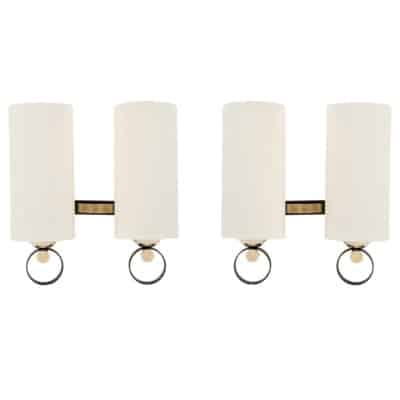 1950 Paire d’appliques murales Maison Lunel 2