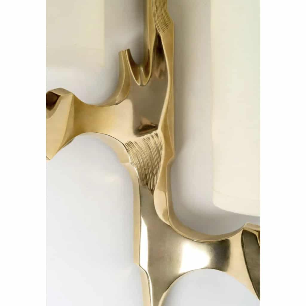 1950 Paire d’appliques en bronze et opaline de la Maison Arlus. 5