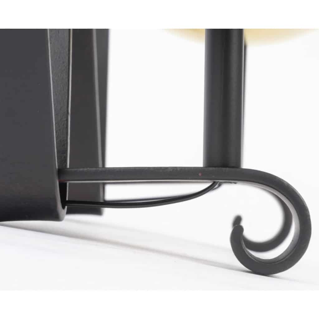 1960 Paire d’appliques murales en fer forgé Maison Bataillard 6