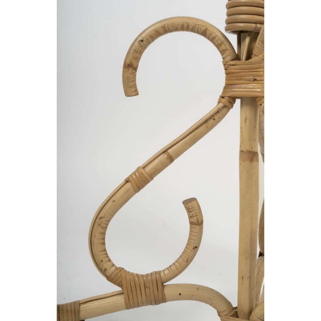 1950 Lustre en rotin par Louis Sognot 3