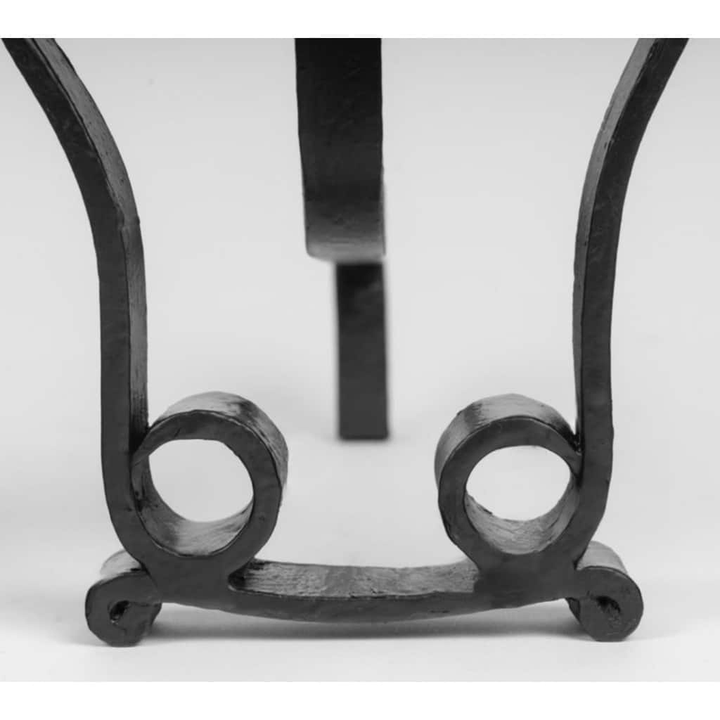 1950 Paire rare de chenets en fer forgé en forme de tête de taureau, ateliers de Vallauris 5