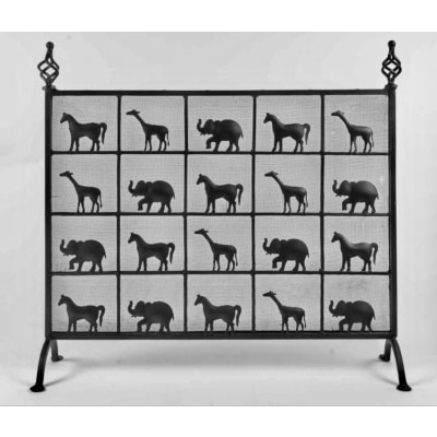 1950 Pare-feu en fer forgé des Ateliers Marolles