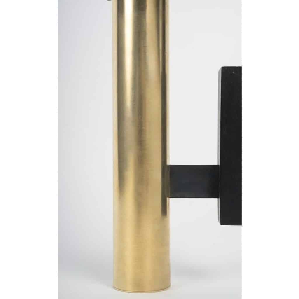 1960 Paire d’appliques murales en laiton doré Gaetano Sciolari 4