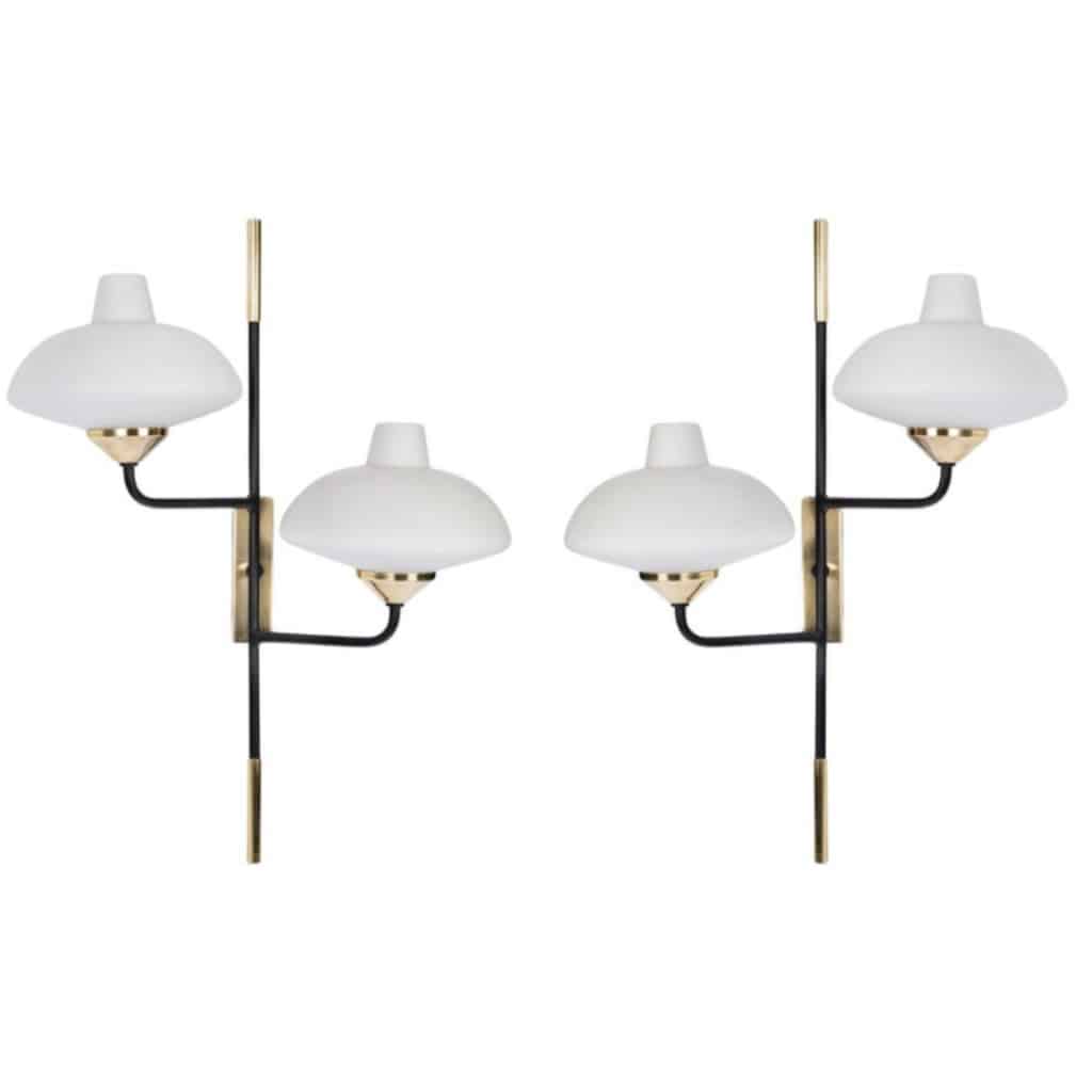 1950 Paire rare d’appliques murales de la Maison Arlus 2