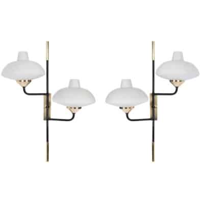 1950 Paire rare d’appliques murales de la Maison Arlus