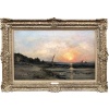 DAUBIGNY Karl Soleil couchant en bord de mer Huile sur toile signée datée dédicacée Certificat d’authenticité. 16 DAUBIGNY Karl Soleil couchant en bord de mer Huile sur toile signée datée dédicacée Certificat d’authenticité. 16