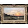 DAUBIGNY Karl Soleil couchant en bord de mer Huile sur toile signée datée dédicacée Certificat d’authenticité. 25 DAUBIGNY Karl Soleil couchant en bord de mer Huile sur toile signée datée dédicacée Certificat d’authenticité. 25