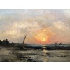 DAUBIGNY Karl Soleil couchant en bord de mer Huile sur toile signée datée dédicacée Certificat d’authenticité. 27 DAUBIGNY Karl Soleil couchant en bord de mer Huile sur toile signée datée dédicacée Certificat d’authenticité. 27