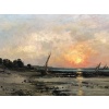 DAUBIGNY Karl Soleil couchant en bord de mer Huile sur toile signée datée dédicacée Certificat d’authenticité. 26 DAUBIGNY Karl Soleil couchant en bord de mer Huile sur toile signée datée dédicacée Certificat d’authenticité. 26