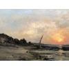 DAUBIGNY Karl Soleil couchant en bord de mer Huile sur toile signée datée dédicacée Certificat d’authenticité. 23 DAUBIGNY Karl Soleil couchant en bord de mer Huile sur toile signée datée dédicacée Certificat d’authenticité. 23