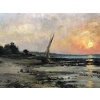 DAUBIGNY Karl Soleil couchant en bord de mer Huile sur toile signée datée dédicacée Certificat d’authenticité. 21 DAUBIGNY Karl Soleil couchant en bord de mer Huile sur toile signée datée dédicacée Certificat d’authenticité. 21