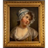 Jean-Baptiste Greuze (d’après) Jeune fille au bonnet blanc huile sur toile vers 1850-1880 11