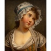 Jean-Baptiste Greuze (d’après) Jeune fille au bonnet blanc huile sur toile vers 1850-1880 12