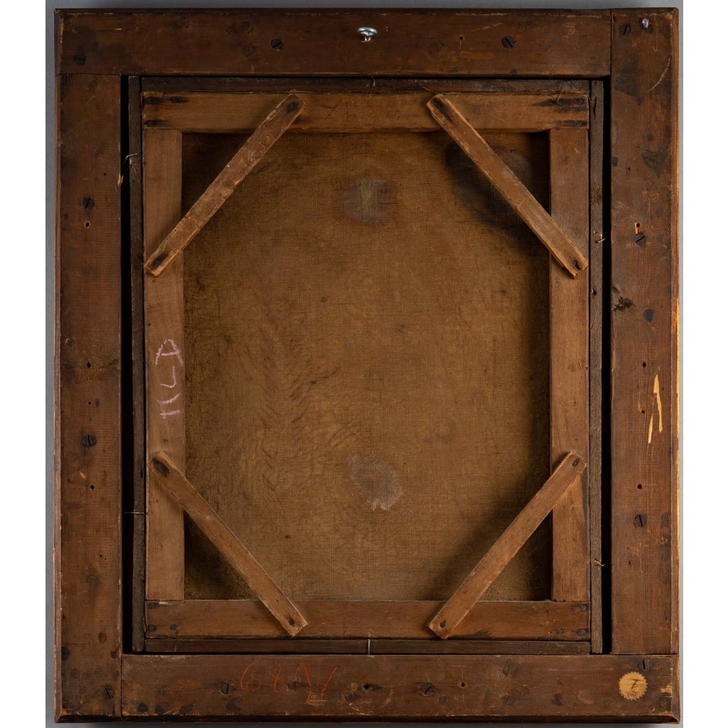 Jean-Baptiste Greuze (d’après) Jeune fille au bonnet blanc huile sur toile vers 1850-1880 10