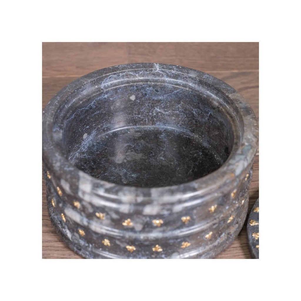 Drageoir aux abeilles en marbre gris et noir 5