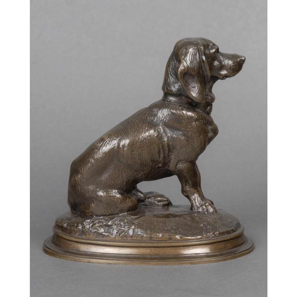 Sculpture – Basset Assis (Ravageot) , Emmanuel Frémiet (1824 -1910) – Bronze 8 Sculpture – Basset Assis (Ravageot) , Emmanuel Frémiet (1824 -1910) – Bronze 8