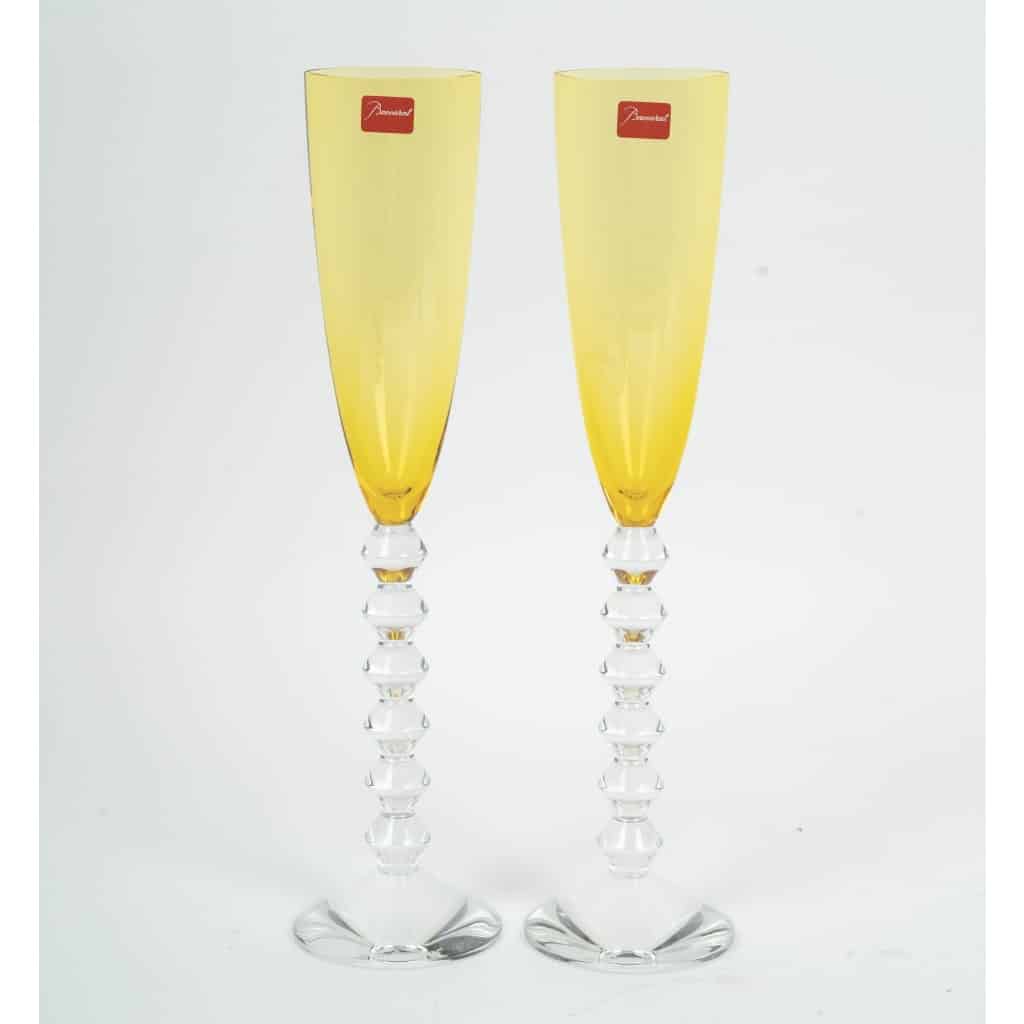 Cristallerie de Baccarat, 2 Flûtes modèle Véga Flutissimo, neuves dans leurs coffrets 2 Cristallerie de Baccarat, 2 Flûtes modèle Véga Flutissimo, neuves dans leurs coffrets 2