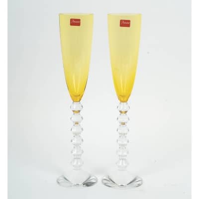 Cristallerie de Baccarat, 2 Flûtes modèle Véga Flutissimo, neuves dans leurs coffrets Cristallerie de Baccarat, 2 Flûtes modèle Véga Flutissimo, neuves dans leurs coffrets