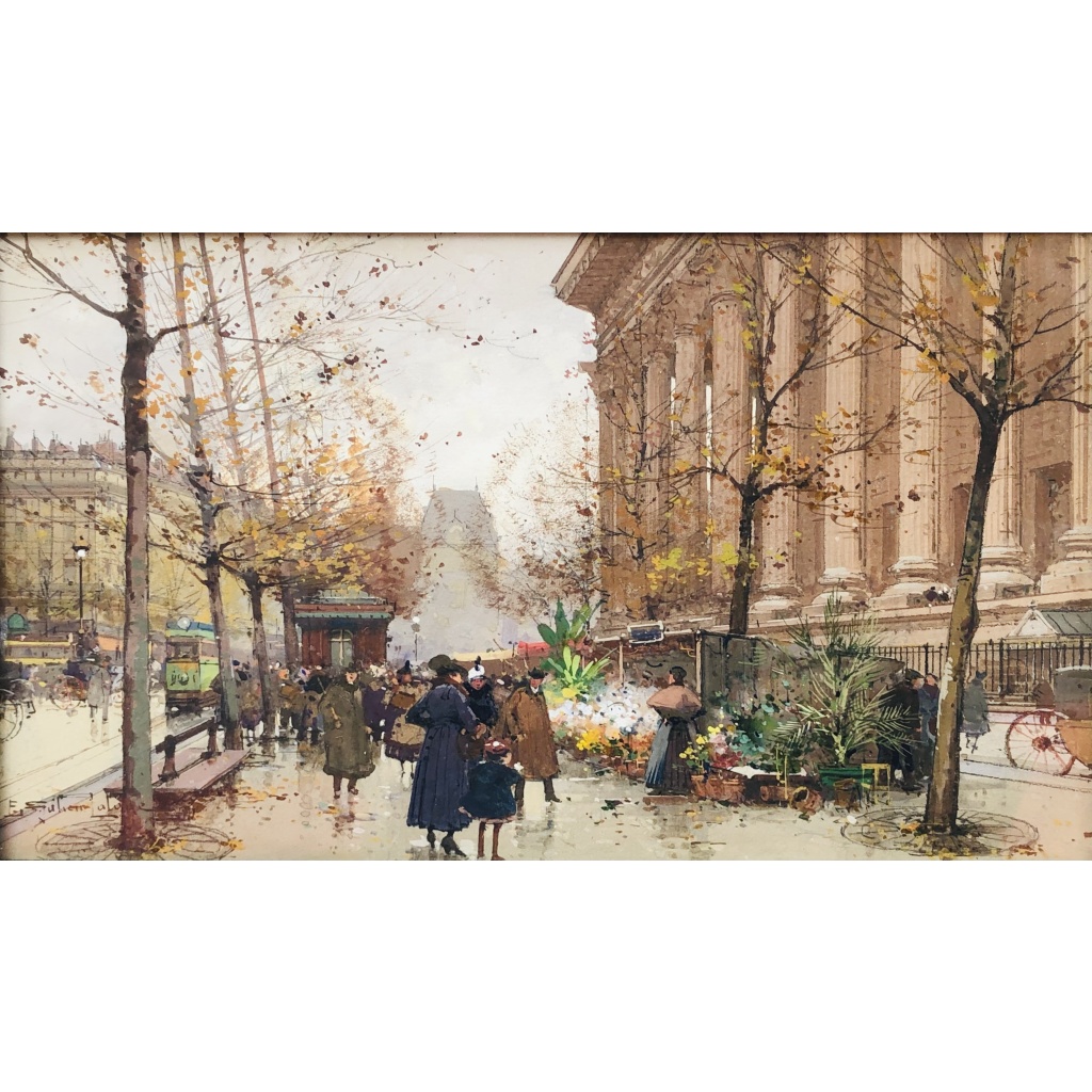 GALIEN LALOUE Peinture Française 20è Paris Le marché aux fleurs de La Madeleine Certificat 4 GALIEN LALOUE Peinture Française 20è Paris Le marché aux fleurs de La Madeleine Certificat 4