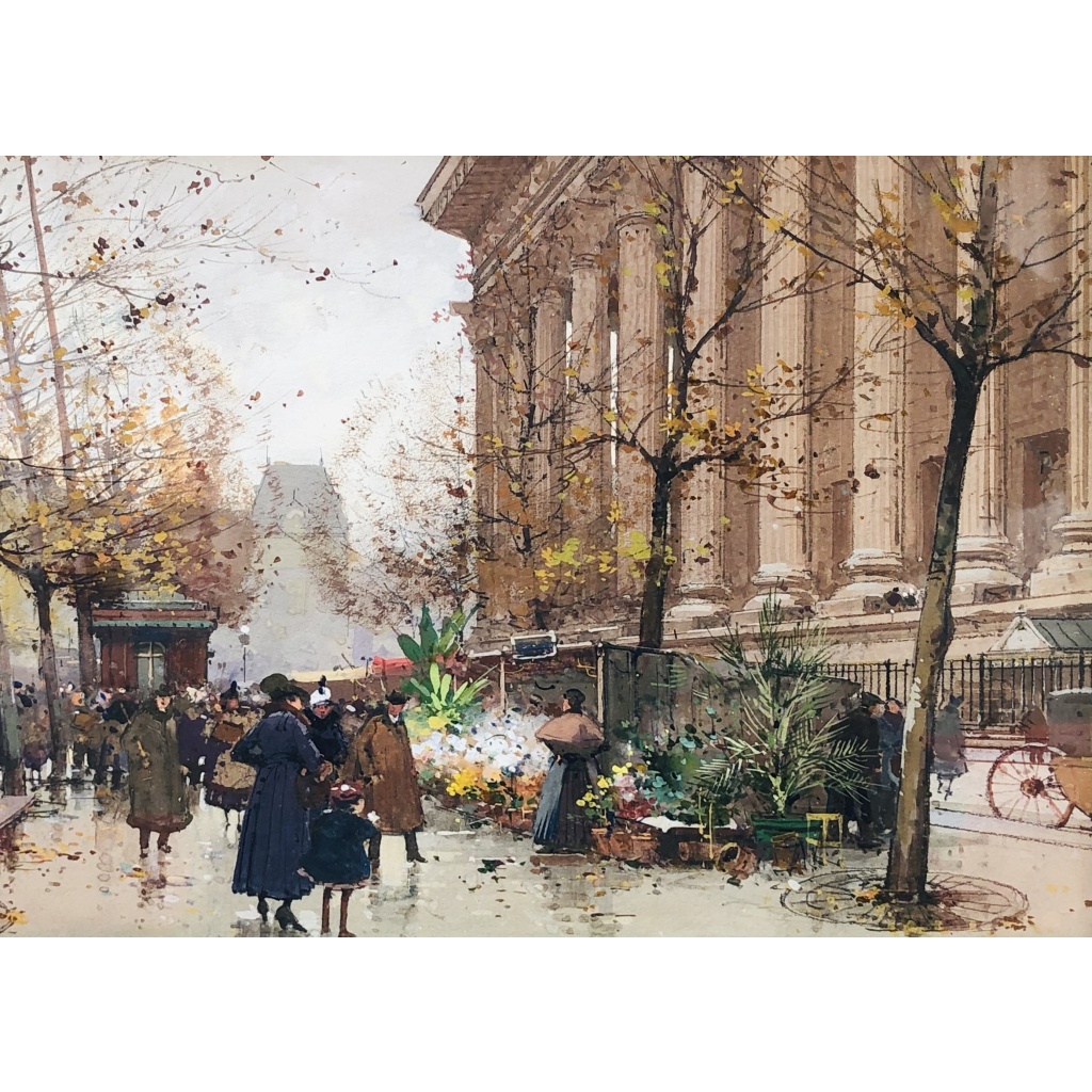 GALIEN LALOUE Peinture Française 20è Paris Le marché aux fleurs de La Madeleine Certificat 13 GALIEN LALOUE Peinture Française 20è Paris Le marché aux fleurs de La Madeleine Certificat 13