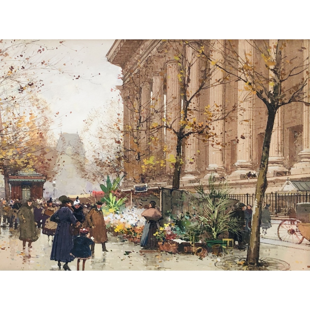 GALIEN LALOUE Peinture Française 20è Paris Le marché aux fleurs de La Madeleine Certificat 8 GALIEN LALOUE Peinture Française 20è Paris Le marché aux fleurs de La Madeleine Certificat 8