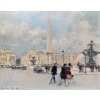 HERVE Jules Peinture Française 20è Paris animation Place de La Concorde Huile sur carton fort signée Certificat D’authenticité 22