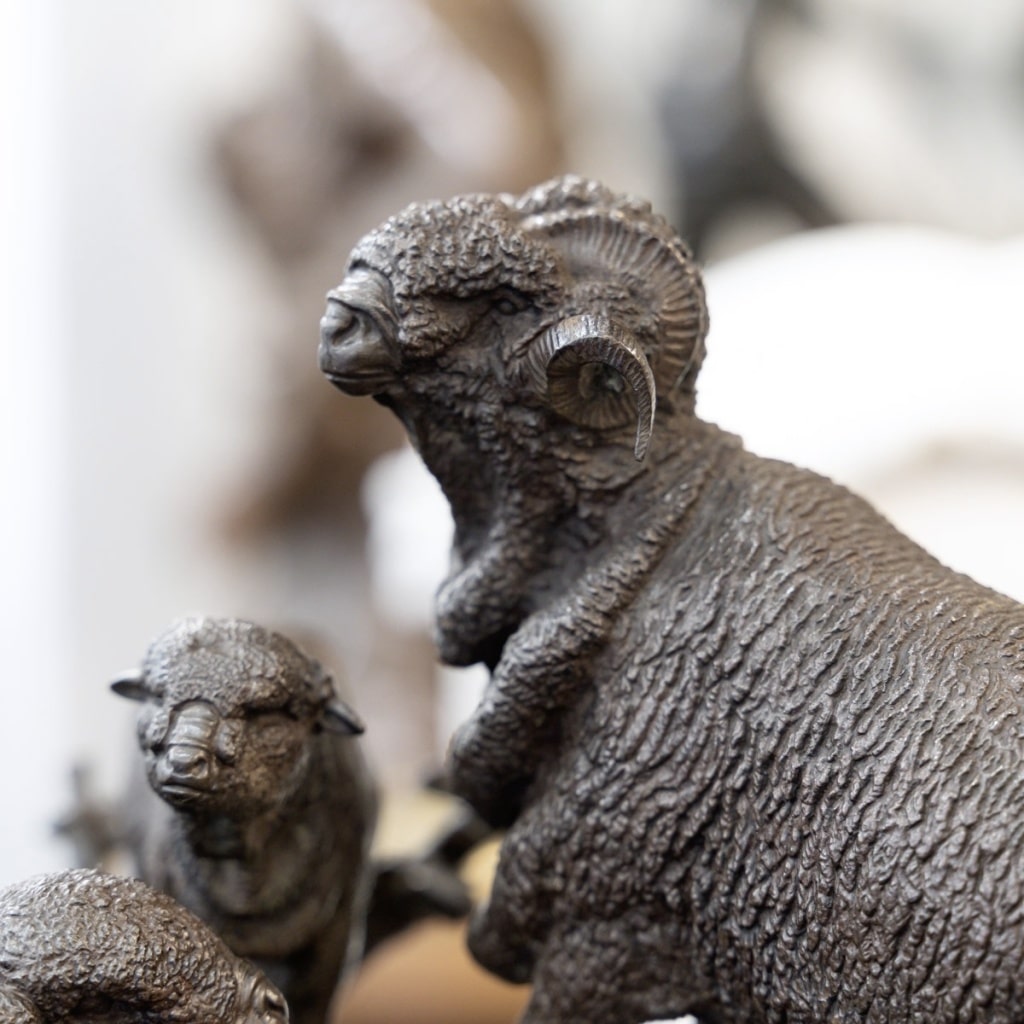 Sculpture – Famille De Mérinos , Jules Moigniez (1835 – 1894) – Bronze 10