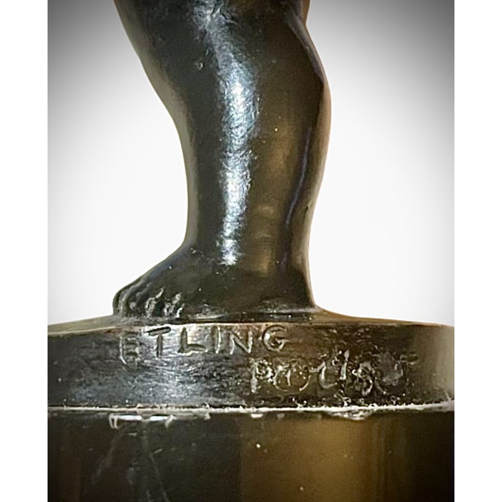 BOUCHON DE RADIATEUR MASCOTTE AUTOMOBILE EN BRONZE DE HENRI BECQUEREL 8 BOUCHON DE RADIATEUR MASCOTTE AUTOMOBILE EN BRONZE DE HENRI BECQUEREL 8