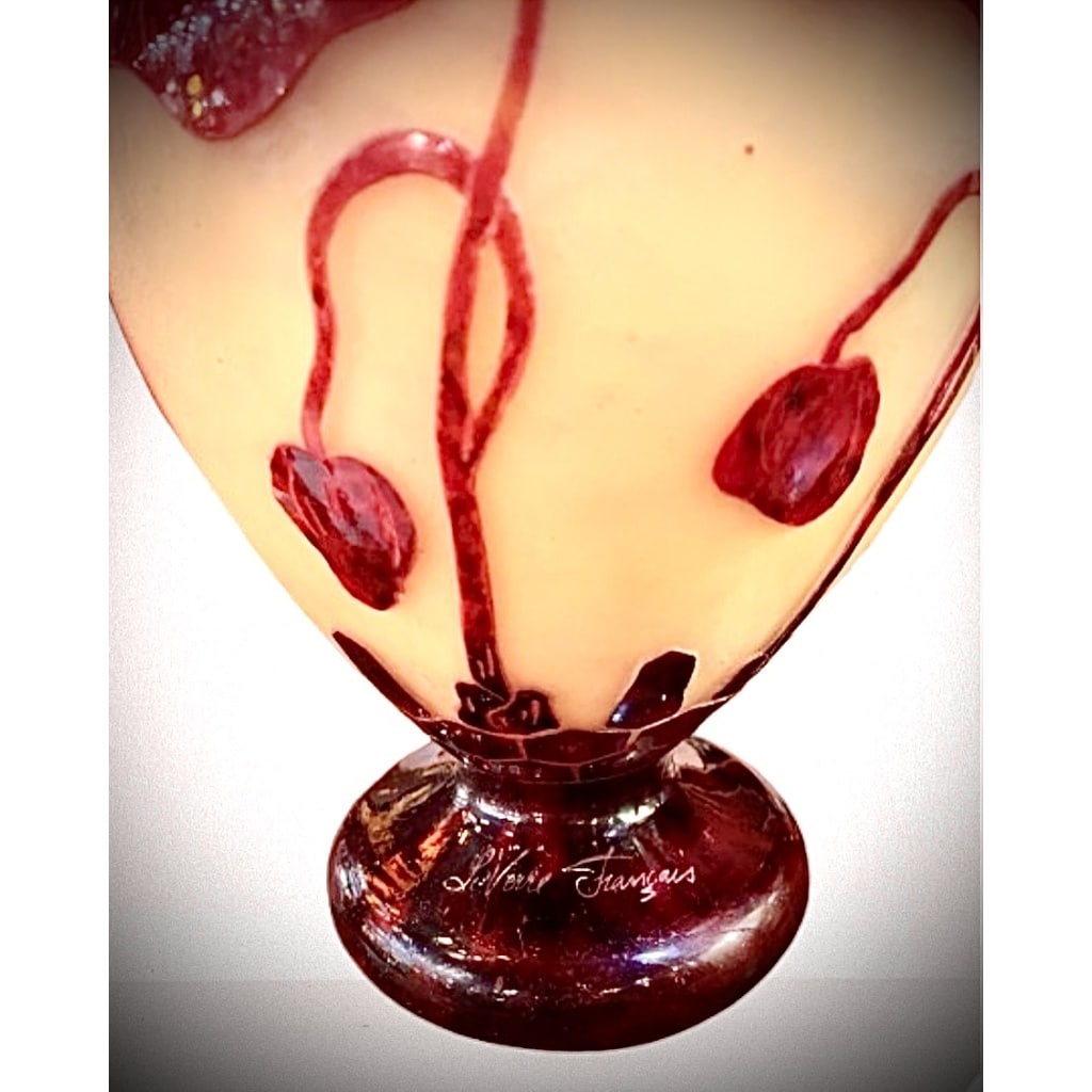 CHARLES SCHNEIDER VASE SIGNE LE VERRE FRANÇAIS 6