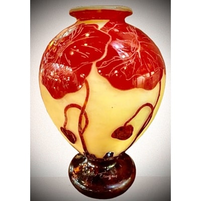 CHARLES SCHNEIDER VASE SIGNE LE VERRE FRANÇAIS 2