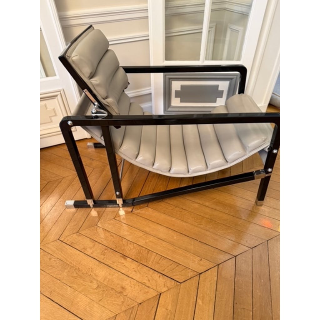 Eileen GRAY & ECART INTERNATIONAL (éditeur) Paire de fauteuils « Transat », modèle original créé circa 1926 7