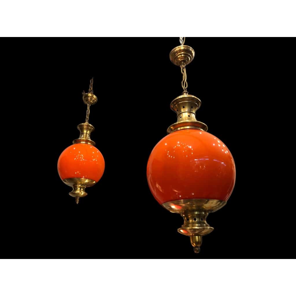 Paire de suspensions de brasserie milieu 20è siècle. 7