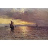 Emile MAILLARD Tableau Français fin 19è Coucher de soleil Huile sur toile signée Certificat d’authenticité. 26