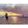 Emile MAILLARD Tableau Français fin 19è Coucher de soleil Huile sur toile signée Certificat d’authenticité. 28