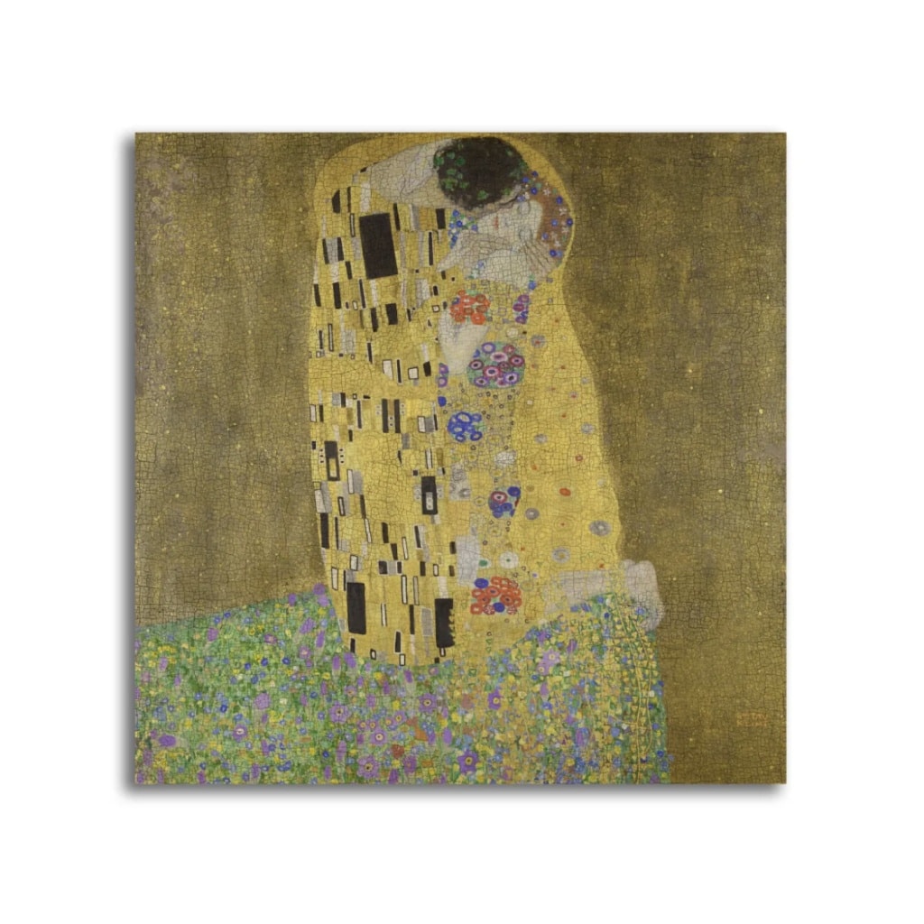 Reproduction du tableau « Le Baiser » peint par Gustave Klimt 2