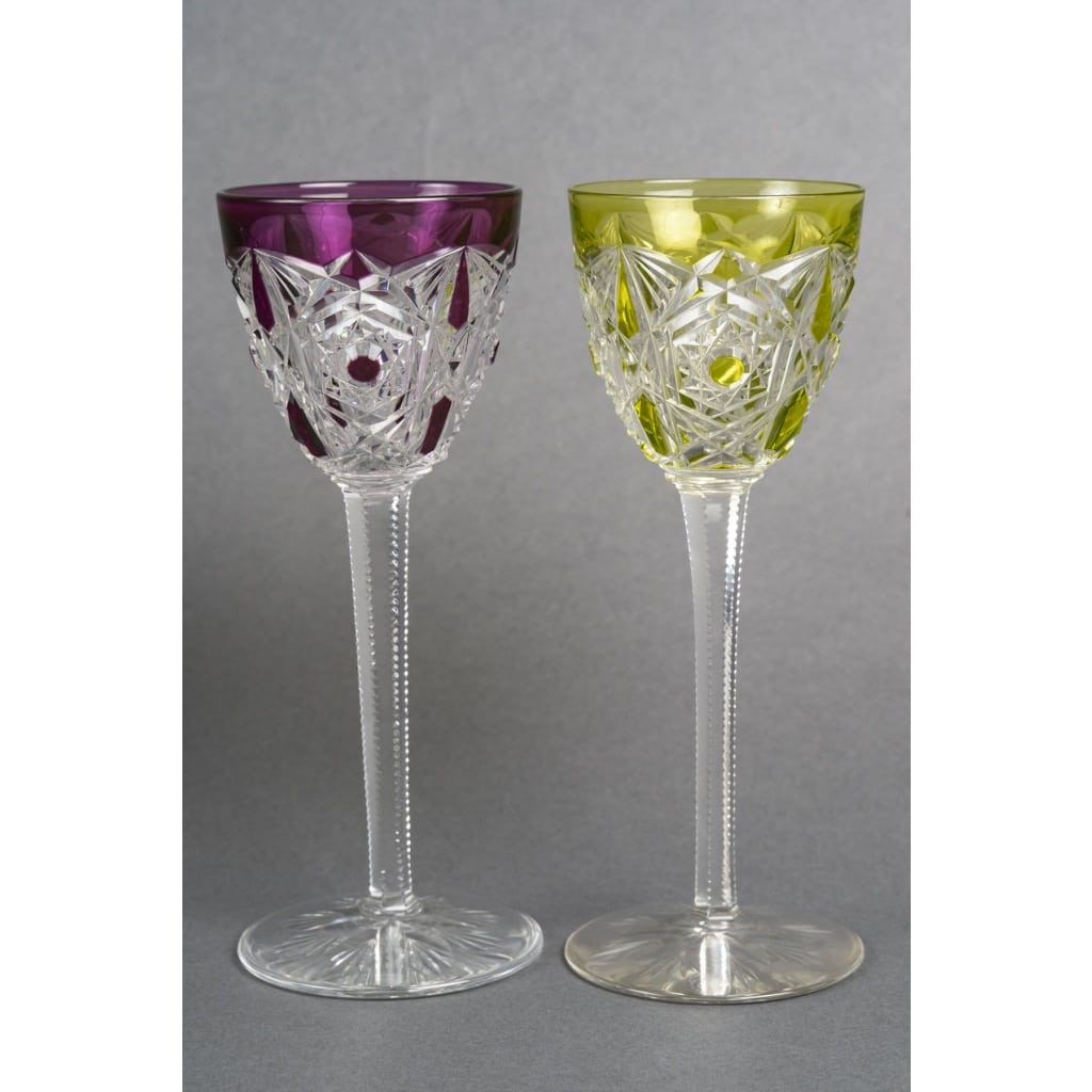 Cristallerie de Baccarat, 2 séries de 6 verres Roemers modèle « Lagny » 4 Cristallerie de Baccarat, 2 séries de 6 verres Roemers modèle « Lagny » 4