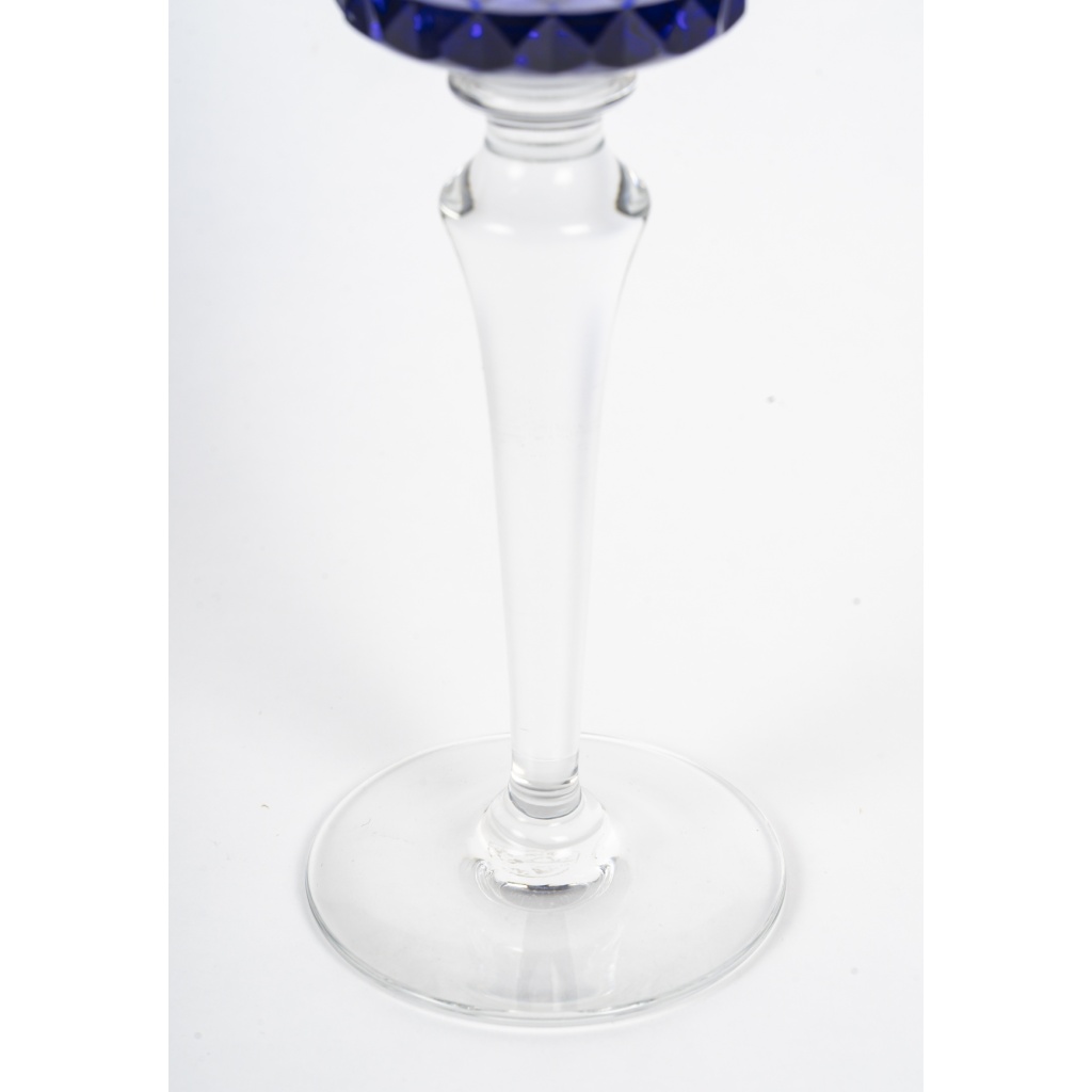 Cristallerie de Baccarat modèle Picadilly 8 verres Roemer couleur bleu 7