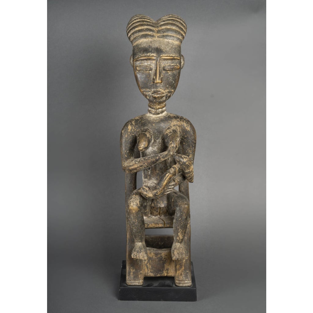 Statue africaine de maternité – Sculpture en bois, art Luba / Sénoufo 4 Statue africaine de maternité – Sculpture en bois, art Luba / Sénoufo 4