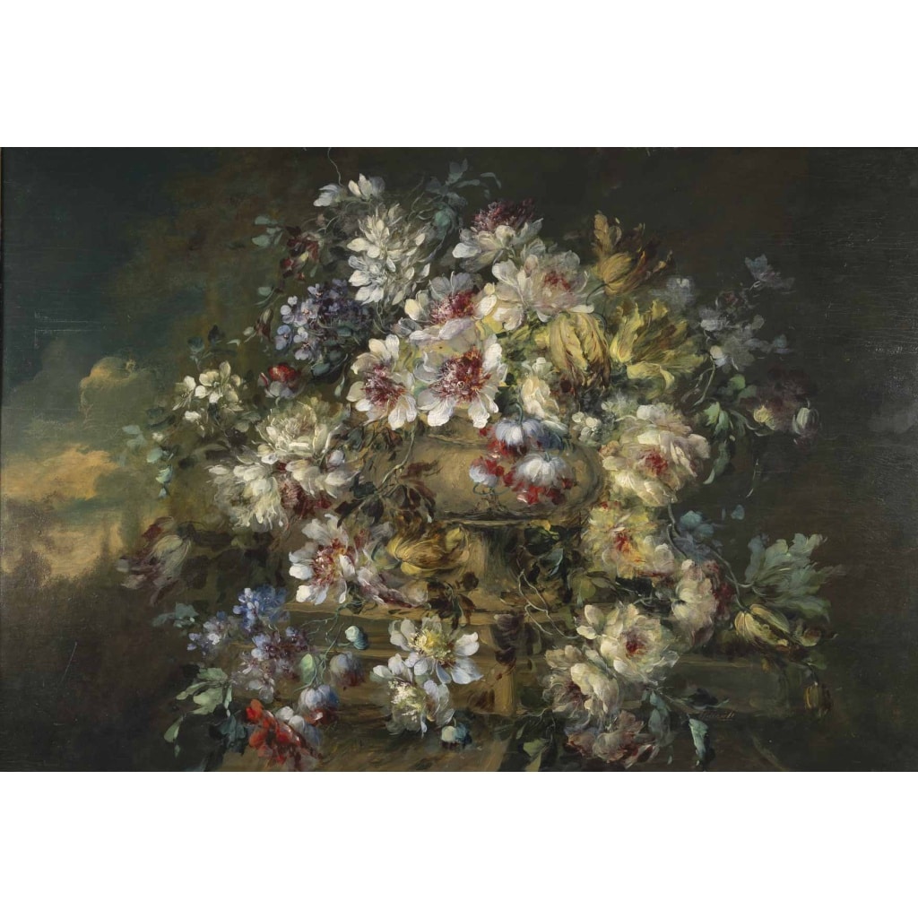 « Fausto ANTONIOLI (1814-1882) Bouquet de fleurs dans une vasque 2