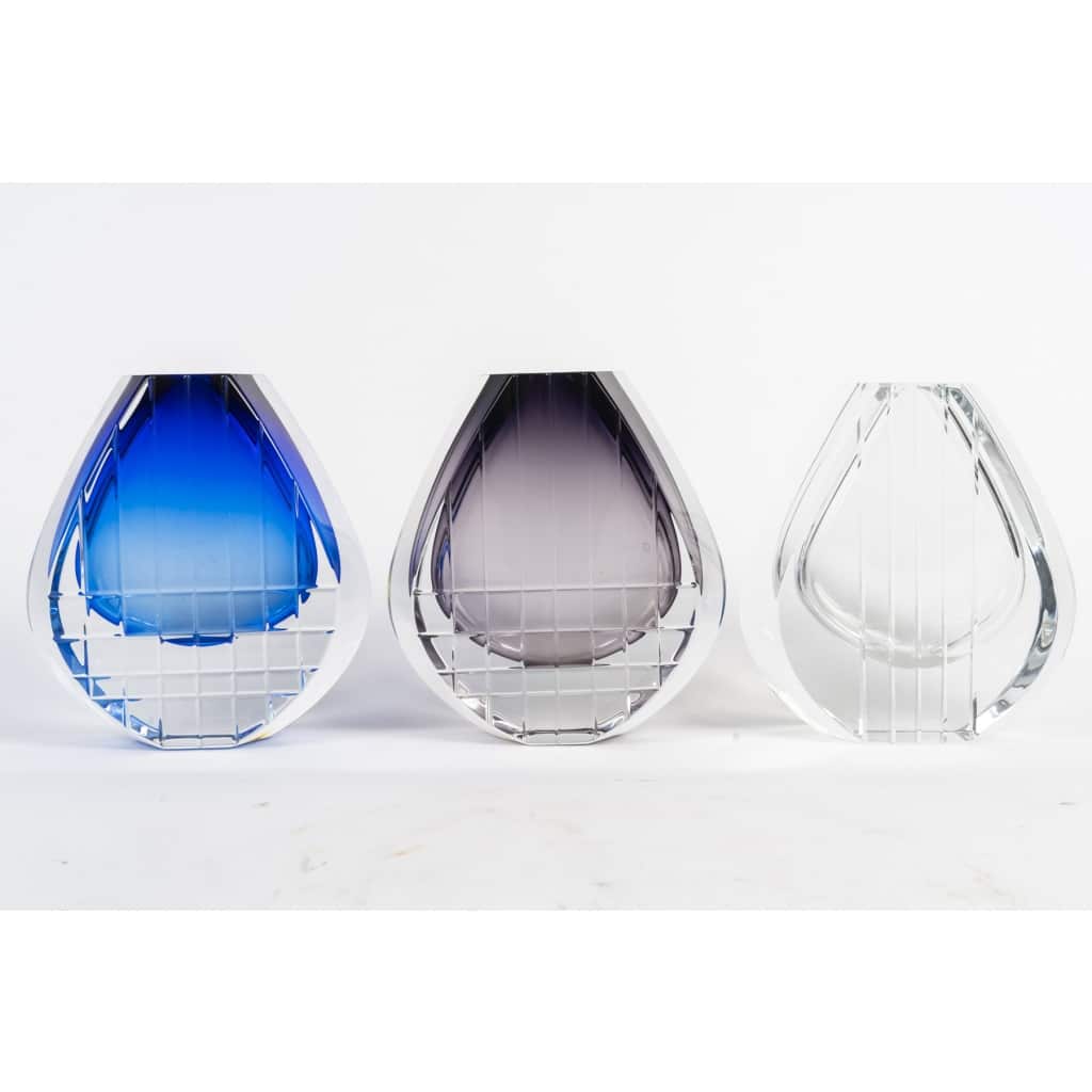 Cristallerie Baccarat Trio de Vases du Modèle « Neptune » de Thomas Bastide 3 Cristallerie Baccarat Trio de Vases du Modèle « Neptune » de Thomas Bastide 3
