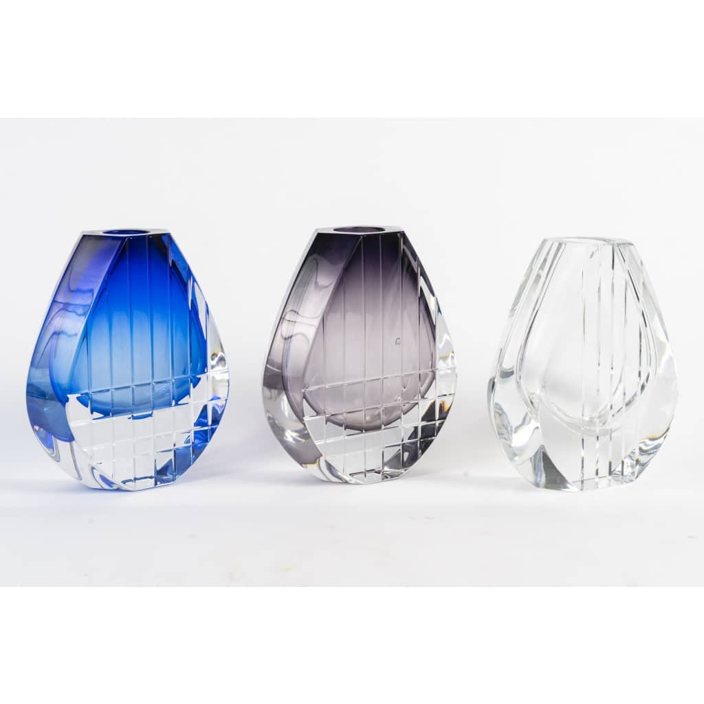 Cristallerie Baccarat Trio de Vases du Modèle « Neptune » de Thomas Bastide 2 Cristallerie Baccarat Trio de Vases du Modèle « Neptune » de Thomas Bastide 2