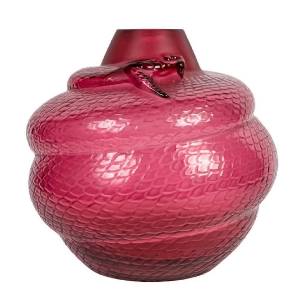 Maison Lalique France, vase Serpent rouge, neuf avec boite d’origine 2