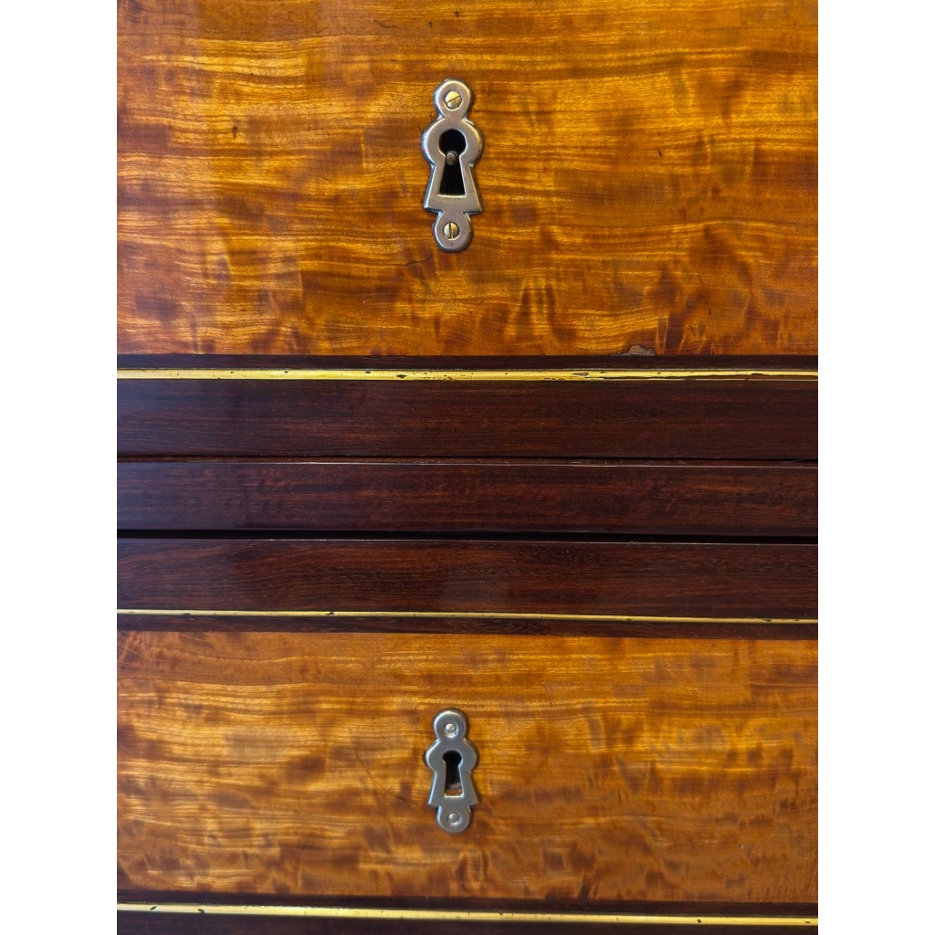 Petite commode en amarante et citronnier à marqueterie de laiton doré époque Directoire (1795-1799) 7 Petite commode en amarante et citronnier à marqueterie de laiton doré époque Directoire (1795-1799) 7