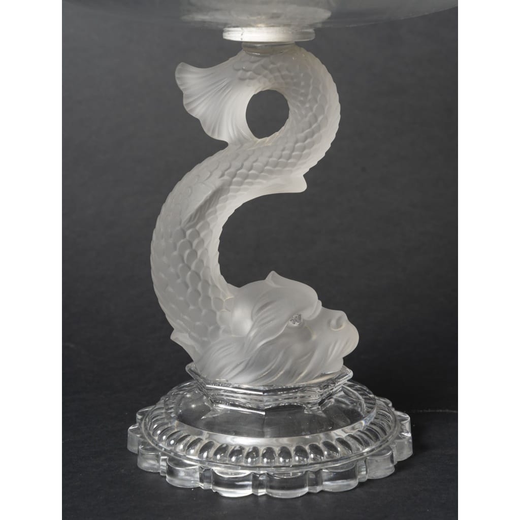 Centre de table en cristal taillé et dépoli, époque Art Déco – Début XXᵉ siècle 3