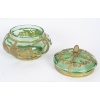 Coffret en cristal vert et bronze doré, époque Napoléon III – style Louis XVI. 12