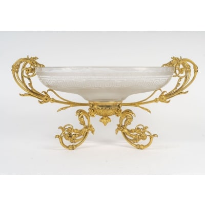Coupe en cristal taillé et bronze doré – époque Napoléon III, XIXᵉ siècle Coupe en cristal taillé et bronze doré – époque Napoléon III, XIXᵉ siècle